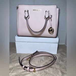 Michael Kors Pink Satchel with Silver Hardware
